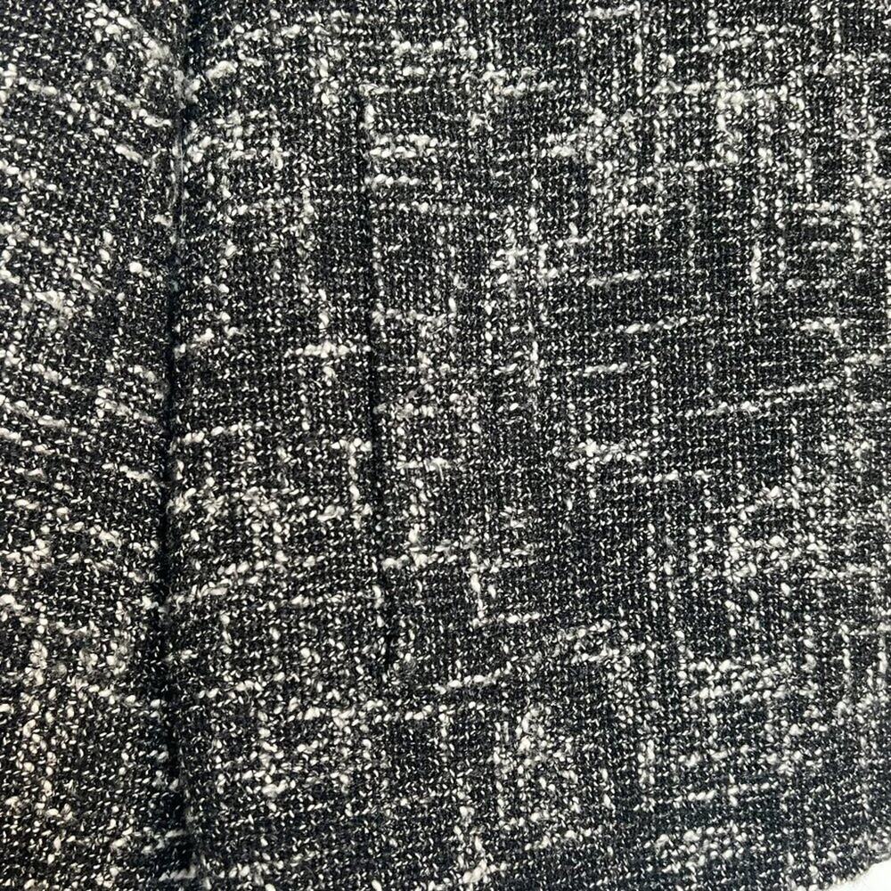 Talbots Black White Textured Tweed Collarless Suit Jacket Womens 16 Petite - Picture 4 of 14